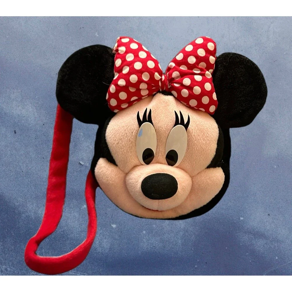 Disney Minnie Mouse Plush Crossbody Bag - Black, Red, White